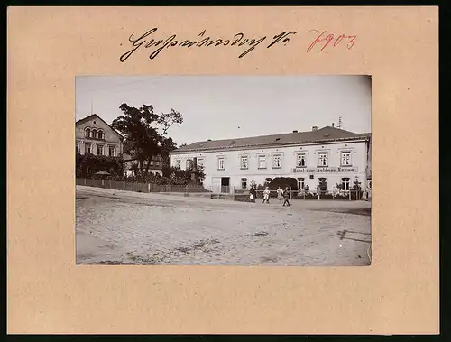 Fotografie Brück & Sohn Meissen, Ansicht Grossröhrsdorf, Hotel zur goldnen Krone