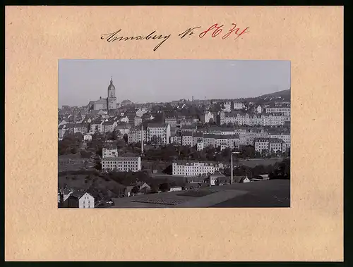 Fotografie Brück & Sohn Meissen, Ansicht Annaberg, Stadtansicht mit Kirche