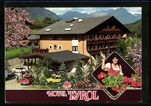 AK Rabland bei Meran, Komforthotel Tyrol, Winkende Frau