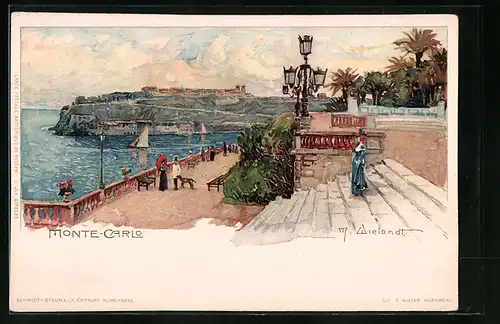 Künstler-AK Manuel Wielandt: Monte-Carlo, Panorama