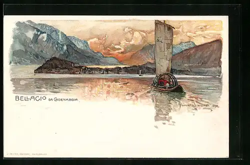 Künstler-AK Manuel Wielandt: Bellagio da Cadenabbia, Panorama
