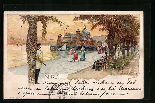 Künstler-AK Manuel Wielandt: Nice, Panorama
