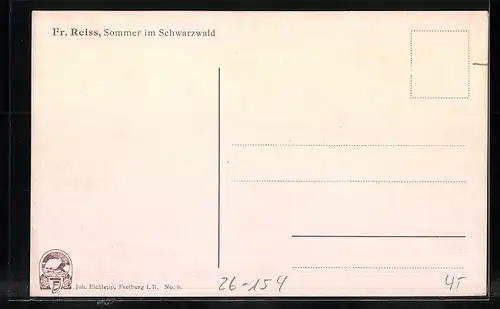 Künstler-AK Fritz Reiss: Sommer im Schwarzwald - Haus in Landschaft