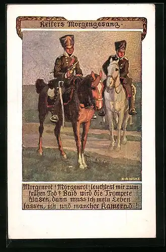 Künstler-AK Karl Alex Wilke: Reiters Morgengesang