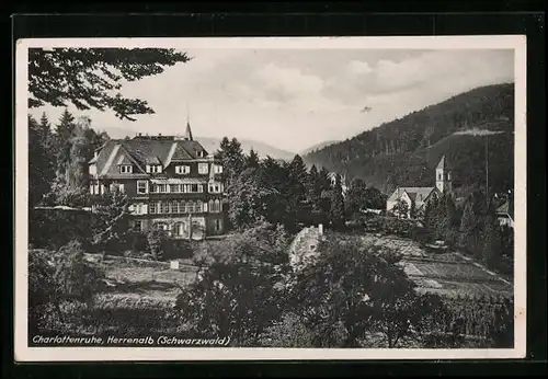AK Herrenalb i. Schwarzwald, Blick zum Hospiz Charlottenruhe