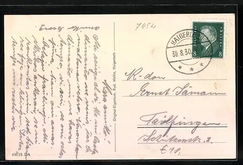 AK Haigerloch, Ortsansicht aus der Vogelschau