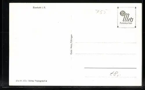 AK Rastatt i. B., Teilansicht mit Brücke