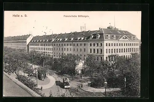 AK Halle a. S., Franckesche Stiftungen aus der Vogelschau