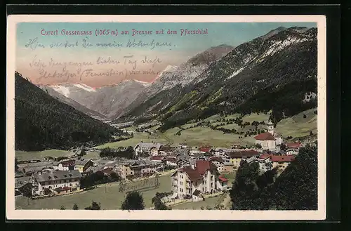 AK Gossensass am Brenner, Teilansicht mit dem Pflerschtal