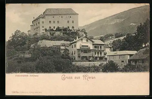 AK Schönna bei Meran, Partie mit Schlosswirth Schönna