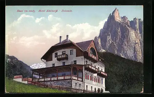 AK Siusi, Hotel Edelweiss mit Dolomitenspitze