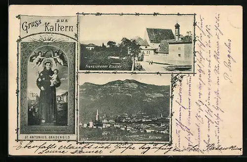 AK Kaltern, Gnadenbild St. Antonius, Franziskanerkloster, Gesamtansicht