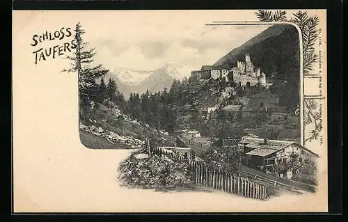 AK Taufers, Schloss mit Bergpanorama