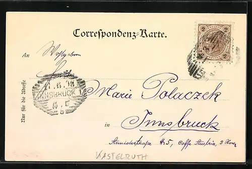 AK Kastelruth, Blick auf Schlern mit Kirche