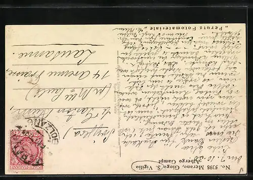 AK Giogo S. Vigilio bei Meran, Albergo Gampl aus der Vogelschau