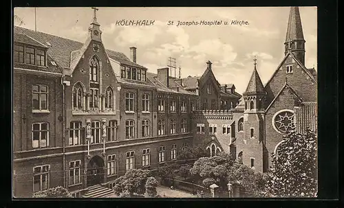 AK Köln-Kalk, St. Josephs-Hospital und Kirche