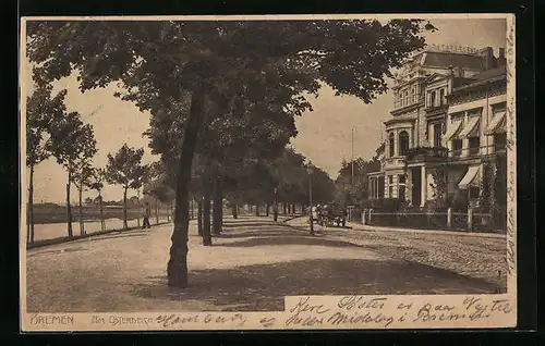 AK Bremen, Am Osterdeich mit Bäumen