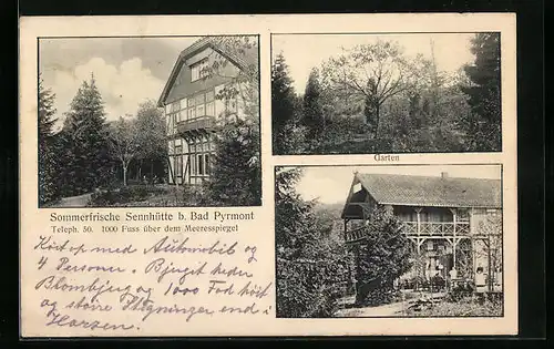 AK Bad Pyrmont, Sennhütte, Garten, Terrasse