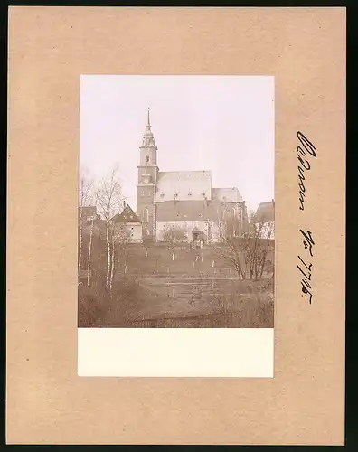 Fotografie Brück & Sohn Meissen, Ansicht Oederan, Blick auf die Stadtkirche, seitliche Ansicht