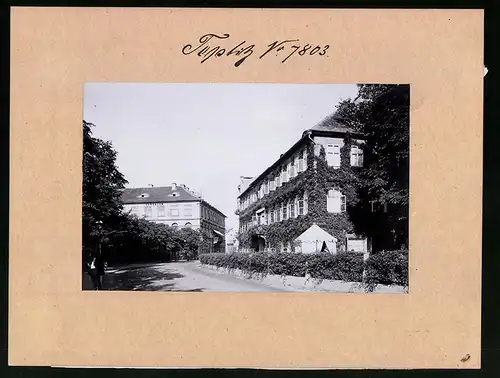 Fotografie Brück & Sohn Meissen, Ansicht Teplitz, Strassenpartie am Kursalon mit Kaiserbad