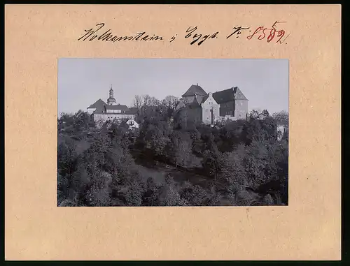 Fotografie Brück & Sohn Meissen, Ansicht Wolkenstein i. Erzg., Blick auf das Schloss und die Kirche