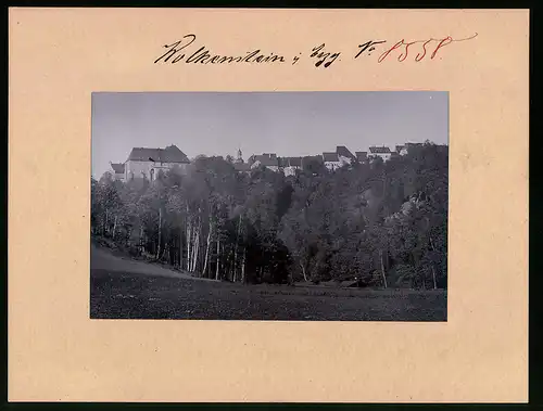 Fotografie Brück & Sohn Meissen, Ansicht Wolkenstein i. Sa., Blick nach der Stadt und dem Schloss