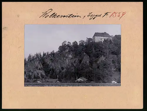 Fotografie Brück & Sohn Meissen, Ansicht Wolkenstein i. Sa., Blick vom Tal auf das Schloss Wolkenstein
