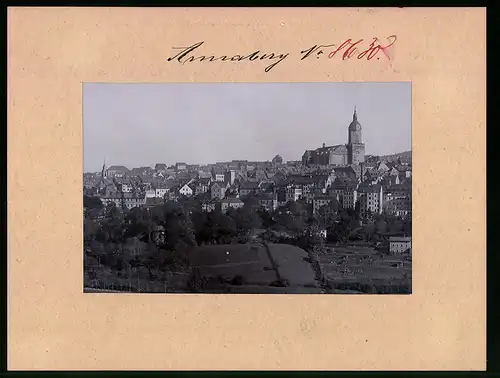 Fotografie Brück & Sohn Meissen, Ansicht Annaberg i. Erzg., Blick auf die Stadt mit St. Annenkirche
