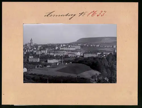 Fotografie Brück & Sohn Meissen, Ansicht Annaberg i. Erzg., Blick auf die Stadt mit Wohnhäusern