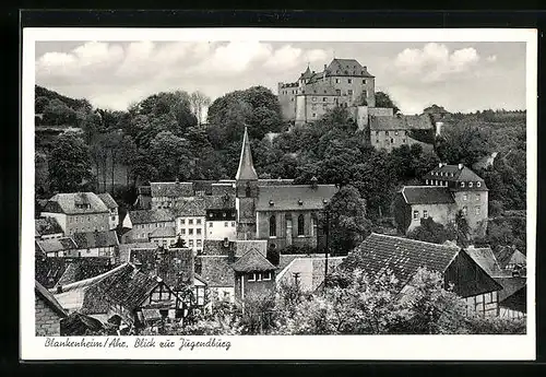 AK Blankenheim a. d. Ahr, Ortsansicht mit Blick zur Jugendburg