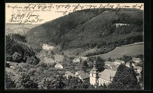 AK Bad Gottleuba, Ortsansicht aus der Vogelschau