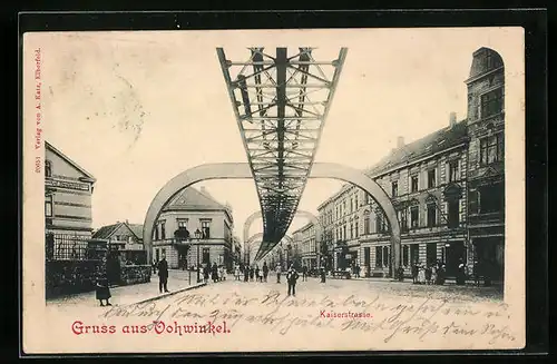 AK Vohwinkel, Schwebebahngleise in der Kaiserstrasse