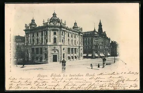 AK München, Bayerische Filiale der Deutschen Bank, Lenbachplatz 2