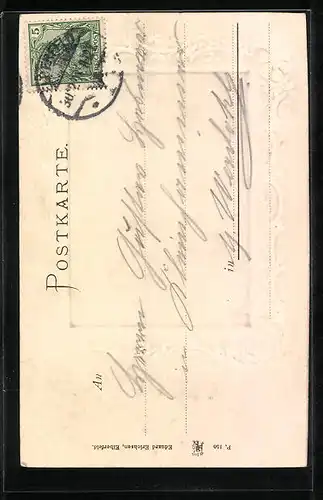 Passepartout-Lithographie Elberfeld, Blick zum neuen Rathaus