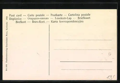 AK Karlsruhe, Haus Billing von der Strasse gesehen