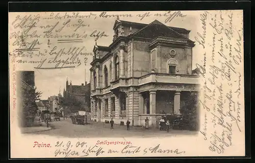 AK Peine, Partie in der Schützenstrasse mit Schützenhaus Otto Beddig