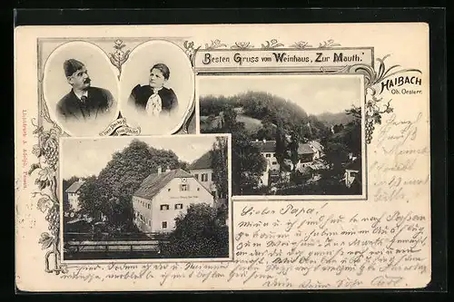 AK Haibach, Ortsansicht mit Weinhaus Zur Mauth