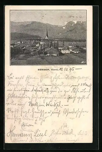 Vorläufer-Lithographie Kössen, 1895, Panorama