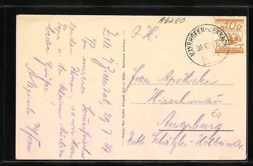 AK Zell am Ziller, Generalansicht mit der Kirche am Ortsrand