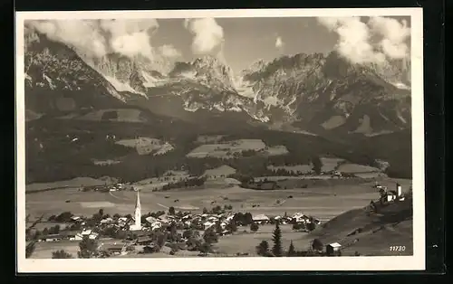 AK Ellmau, Talpanorama mit dem Kaisergebirge