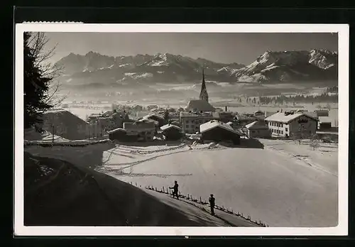AK Kössen, Blick auf den eingeschneiten Ort