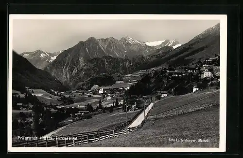 AK Prägrath, Talblick mit der Ortschaft