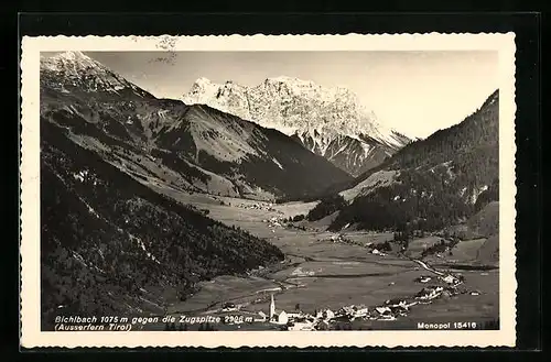 AK Bichlbach, Ansicht gegen die Zugspitze