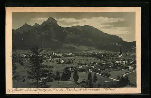 AK Reutte, Blick auf Breitenwang mit Gernspitze