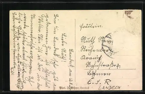 AK Landeck, Generalansicht der Stadt im Tal