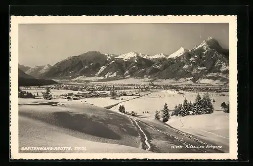 AK Breitenwang-Reutte, Panoramaansicht im Schnee