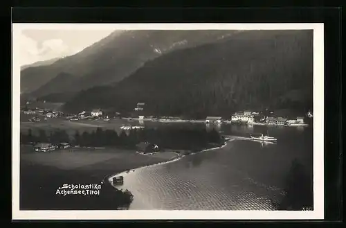 AK Achenkirch am Achensee, Scholastika, Fliegeraufnahme