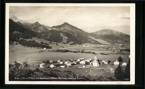 AK Gran, Generalansicht mit Geishorn, Rohnespitze und Iseler