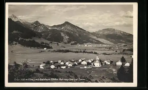 AK Gran, Totalansicht mit Geishorn, Rohnespitze und Iseler