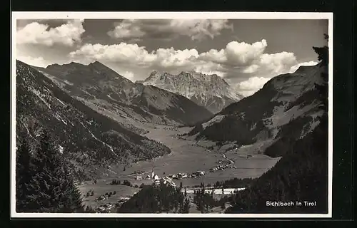 AK Buchlbach, Talpanorama mit der Ortschaft gegen die Zugspitze